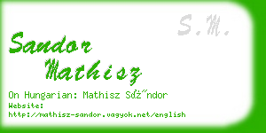 sandor mathisz business card